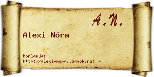 Alexi Nóra névjegykártya